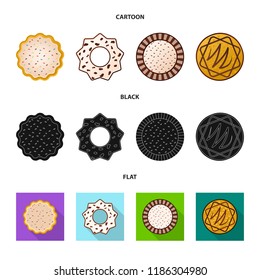 Isolated object of biscuit and bake sign. Collection of biscuit and chocolate vector icon for stock.