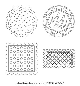 Isolated object of biscuit and bake sign. Collection of biscuit and chocolate stock symbol for web.