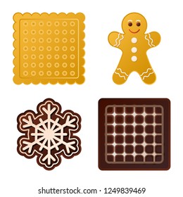 Isolated object of biscuit and bake sign. Collection of biscuit and chocolate vector icon for stock.