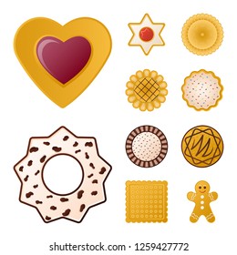 Isolated object of biscuit and bake sign. Collection of biscuit and chocolate vector icon for stock.