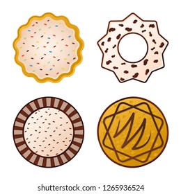 Isolated object of biscuit and bake sign. Set of biscuit and chocolate vector icon for stock.