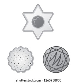 Isolated object of biscuit and bake sign. Set of biscuit and chocolate stock symbol for web.