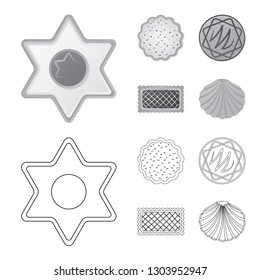 Isolated object of biscuit and bake sign. Collection of biscuit and chocolate stock symbol for web.