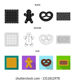 Isolated object of biscuit and bake sign. Collection of biscuit and chocolate vector icon for stock.