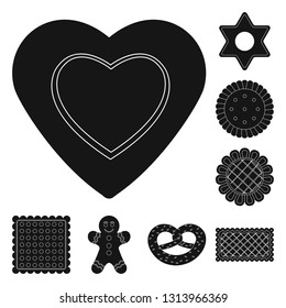 Isolated object of biscuit and bake sign. Collection of biscuit and chocolate vector icon for stock.