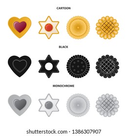 Isolated object of biscuit and bake sign. Collection of biscuit and chocolate vector icon for stock.