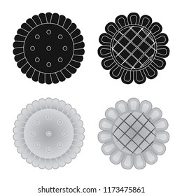Isolated object of biscuit and bake symbol. Collection of biscuit and chocolate stock vector illustration.