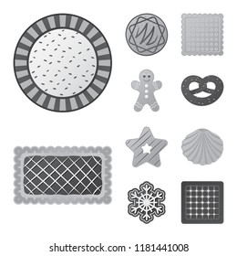 Isolated object of biscuit and bake symbol. Set of biscuit and chocolate vector icon for stock.