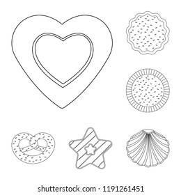 Isolated object of biscuit and bake symbol. Collection of biscuit and chocolate vector icon for stock.