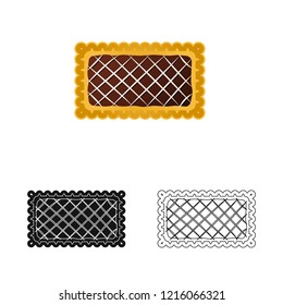 Isolated object of biscuit and bake symbol. Set of biscuit and chocolate stock symbol for web.