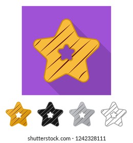 Isolated object of biscuit and bake symbol. Set of biscuit and chocolate stock symbol for web.