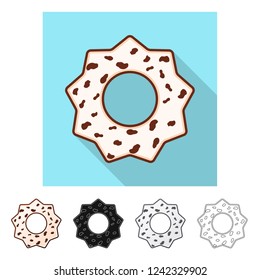 Isolated object of biscuit and bake symbol. Set of biscuit and chocolate stock symbol for web.