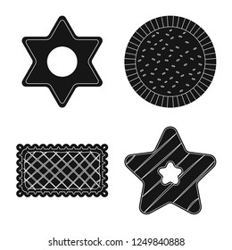 Isolated object of biscuit and bake symbol. Collection of biscuit and chocolate stock vector illustration.