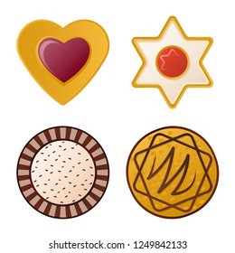 Isolated object of biscuit and bake symbol. Collection of biscuit and chocolate stock vector illustration.