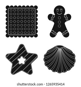 Isolated object of biscuit and bake symbol. Set of biscuit and chocolate stock vector illustration.