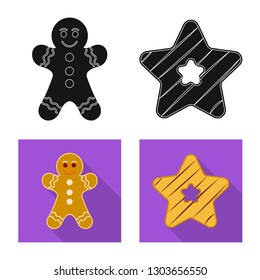 Isolated object of biscuit and bake symbol. Collection of biscuit and chocolate stock symbol for web.