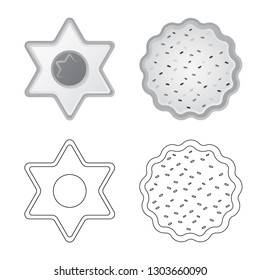 Isolated object of biscuit and bake symbol. Collection of biscuit and chocolate vector icon for stock.