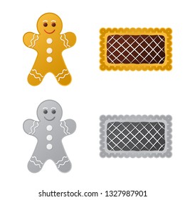 Isolated object of biscuit and bake symbol. Collection of biscuit and chocolate stock symbol for web.