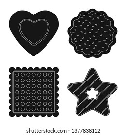 Isolated object of biscuit and bake symbol. Set of biscuit and chocolate vector icon for stock.
