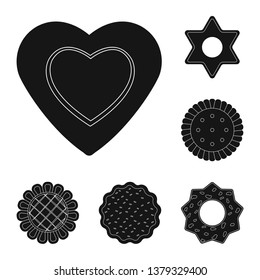 Isolated object of biscuit and bake symbol. Set of biscuit and chocolate stock vector illustration.