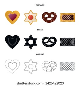 Isolated object of biscuit and bake symbol. Collection of biscuit and chocolate stock vector illustration.