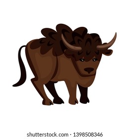Isolated object of bison and buffalo symbol. Set of bison and wild stock vector illustration.