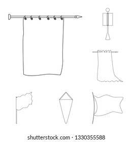 Isolated object of blank and canvas icon. Set of blank and textile  stock vector illustration.