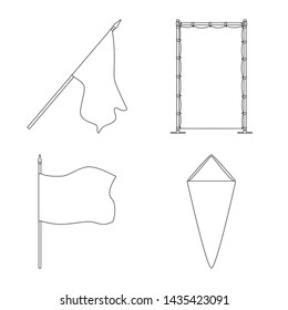 Isolated object of blank and canvas logo. Collection of blank and textile stock vector illustration.