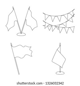 Isolated object of blank and canvas symbol. Set of blank and textile  vector icon for stock.