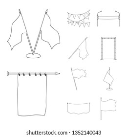 Isolated object of blank and canvas symbol. Collection of blank and textile  vector icon for stock.