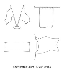 Isolated object of blank and canvas symbol. Collection of blank and textile stock vector illustration.