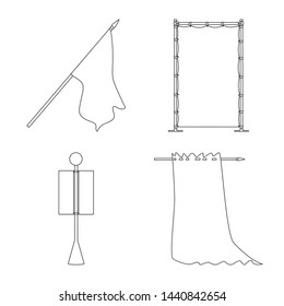 Isolated object of blank and canvas symbol. Collection of blank and textile stock symbol for web.