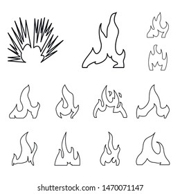 Isolated object of blaze and campfire symbol. Set of blaze and danger vector icon for stock.