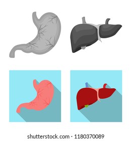 Isolated object of body and human icon. Set of body and medical stock symbol for web.