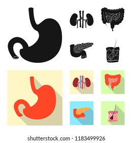 Isolated object of body and human icon. Set of body and medical stock vector illustration.