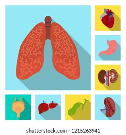 Isolated object of body and human icon. Collection of body and medical vector icon for stock.