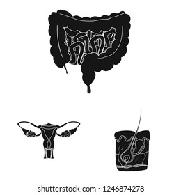 Isolated object of body and human icon. Set of body and medical stock symbol for web.