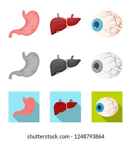 Isolated object of body and human icon. Set of body and medical stock symbol for web.