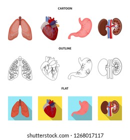 Isolated object of body and human icon. Set of body and medical stock vector illustration.