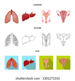 Isolated object of body and human icon. Collection of body and medical stock symbol for web.