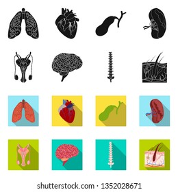 Isolated object of body and human icon. Collection of body and medical stock symbol for web.