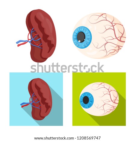 Isolated object of body and human icon. Collection of body and medical stock vector illustration.