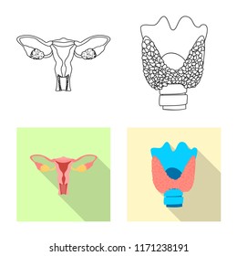 Isolated object of body and human logo. Set of body and medical vector icon for stock.
