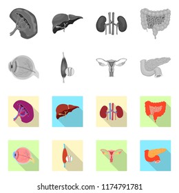 Isolated object of body and human logo. Set of body and medical stock vector illustration.