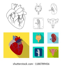 Isolated object of body and human logo. Collection of body and medical stock symbol for web.