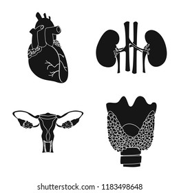Isolated object of body and human logo. Collection of body and medical vector icon for stock.