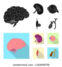 Isolated object of body and human logo. Set of body and medical stock vector illustration.