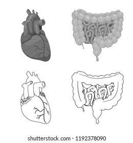Isolated object of body and human logo. Collection of body and medical stock vector illustration.
