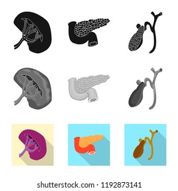 Isolated object of body and human logo. Set of body and medical stock vector illustration.