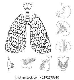 Isolated object of body and human logo. Collection of body and medical vector icon for stock.